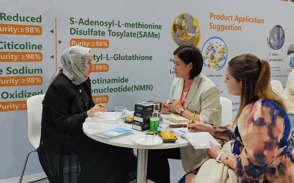 展會現(xiàn)場為客戶介紹公司產(chǎn)品